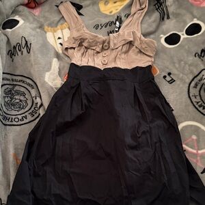 Isabella Rodriguez Black and Tan Mini Dress